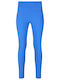 Дамски Дълъг Стягащ Клин с Висока Талия за Тренировки Син