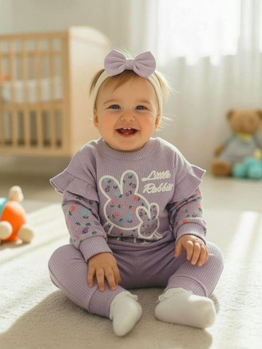 Kinder Jogginganzug-Set mit Sweatshirt in Flieder