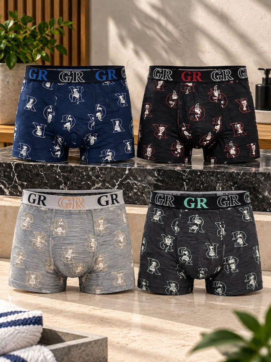 Men's Multicolour Printed Boxers 4-Pack