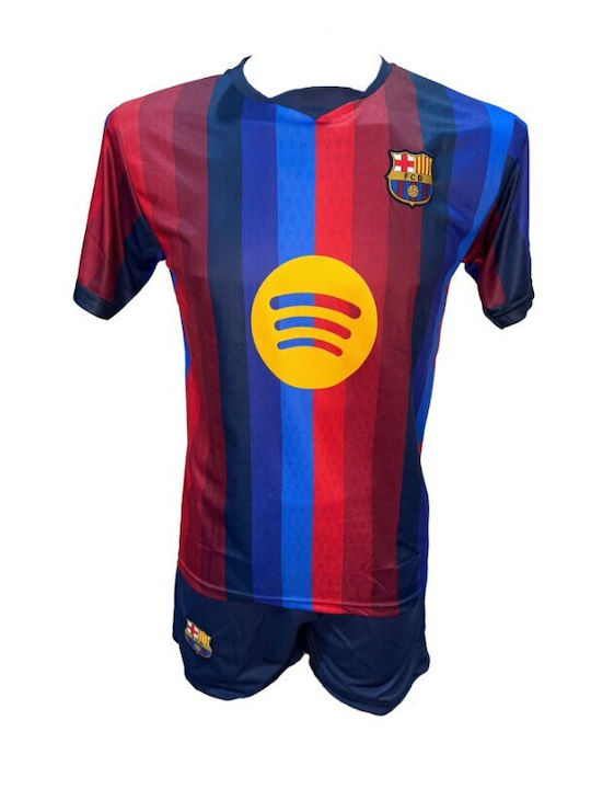 Kids' Barcelona Lamine Yamal Football Kit Blue Red Striped 101026-11