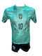 Kids’ Football Kit Neymar Brazil National Team Turquoise Black 101026-06