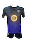 Kids’ Football Kit Barcelona Lamine Yamal Black Purple Gold 101026-12