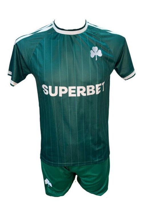 Kids PAO Football Kit Green White No Name 101026-09