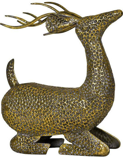 Fylliana Figurină Metalică de Crăciun Cerb Auriu cu Înălțimea de 42 cm