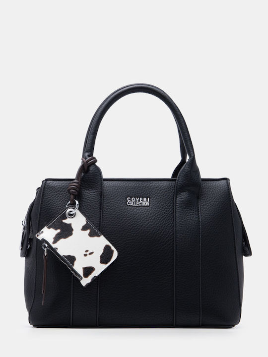 Schwarze Damen-Stofftasche Tote