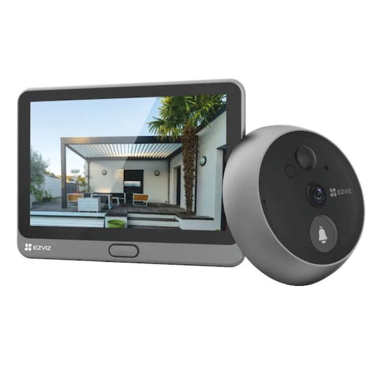 Ezviz Wireless Peephole Door Viewer Dp2c Pro Silver Ezvcs-dp2c-r200-6q6fw
