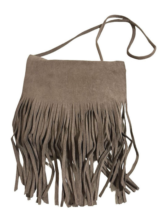 Women's Crossbody Bag in Suede with Fringes Puro