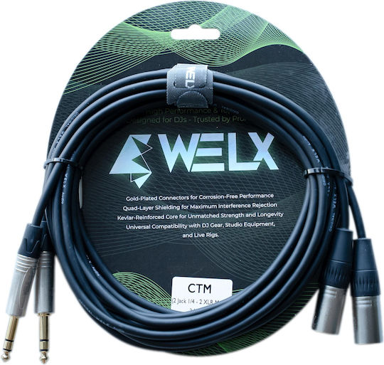 Welx Cablu 2 x XLR mamă - 2 x XLR tată Negru 1,5 m CTM-SERIE-1.5M (black)