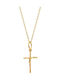 Senza Cross with Crucifix in Gold-Plated Silver Without Chain