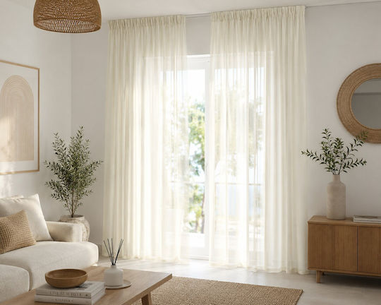 Kraft World Перде с перделък Екрю 270x280 см