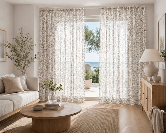 Kraft World Завеса с перделък кафява 270x280 см.
