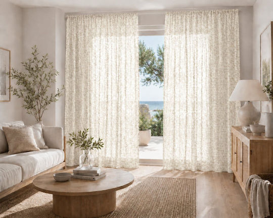 Kraft World Перде с перделък Екрю 270x280 см