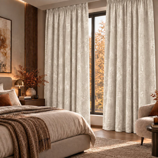 Kraft World Перде с перделък в цвят екрю 270x270 см.