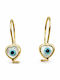 9K Gold Dangle Evil Eye Earrings SK171afr