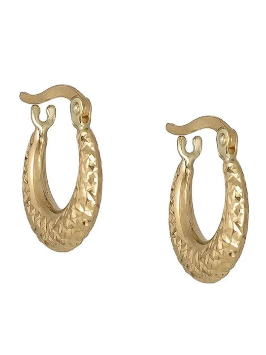 Goldene Creolen mit Diamanten K9 057341 057341 9 Karat Gold