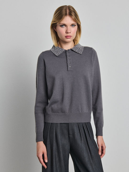 Damen-Polo-Shirt Smoke