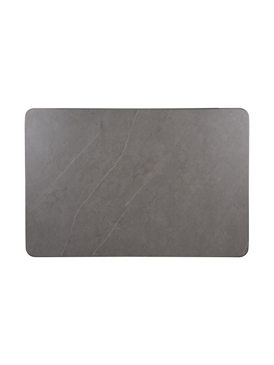 HomeMarkt Rechteckige Tischplatte aus Aluminium in Grau-Marmor 120x80cm HM6656.05