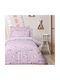 Das Home Single Sheet Set with Elastic Band Made of Cotton & Polyester Lilac 170x260cm 3 Pieces
