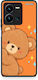 Smartfits Peekaboo Teddy On Orange Vivo Y22s Y35 4g Θήκη
