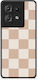 Smartfits Latte Creme Gestreifte Karos Motorola Edge 50 Hülle