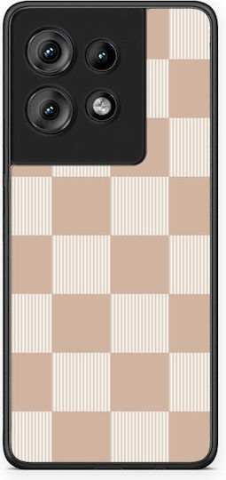 Smartfits Latte Creme Gestreifte Karos Motorola Edge 50 Hülle