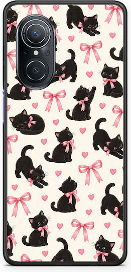 Smartfits Black Kittens Pink Bows On Cream Small Huawei Nova 9 Se Θήκη