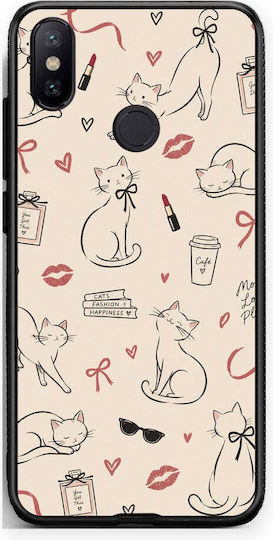 Smartfits Minimal Cat Fashion Doodles auf Creme Xiaomi Mi A2 Hülle