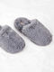 Graue Damen-Winterpantoffeln mit Fell