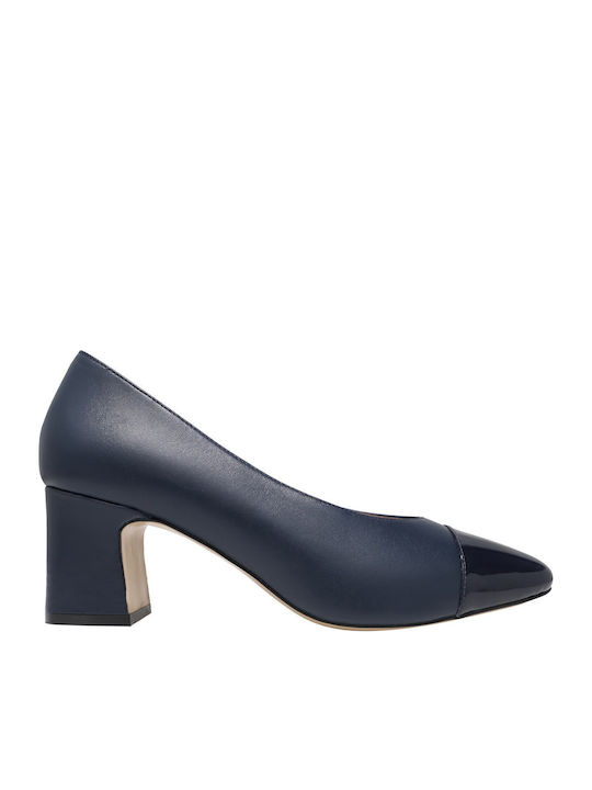 Pumps with a Chunky Medium Heel Navy