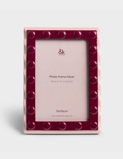 &Klevering Plastic Photo Frame with Pink Frame