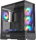 Dervish Mark 2 Gaming Midi Tower Computer Case with Side Window and ARGB Lighting Black