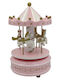 Trademarkt Pink Christmas Decorative Carousel with Music 18x11x11cm