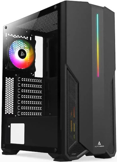 Primalist Gaming Midi Tower Computer Case with RGB Lighting Black