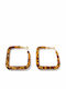 Square Animal Print Hoop Earrings