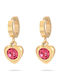 Steel Dangle Earrings Red