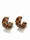 Dark Animal Print Hoop Earrings