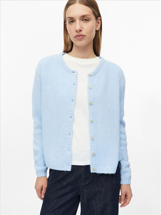 Gestrickte Damenstrickjacke Hellblau