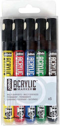 Set of 5 Acrylic Marker Primary Acrylic Markers Pébéo Set of 5 Acrylic Marker Primary Acrylic Markers Pébéo