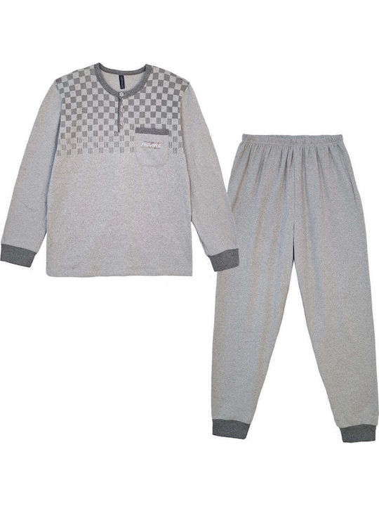 Ustyle Winterlicher Herrenpyjama Grau