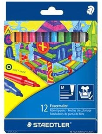 Staedtler Μαρκαδόροι Ζωγραφικής Λεπτοί Σετ 12 Χρώματα