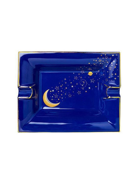 Porzellan-Aschenbecher Ashtray Luna mit 22-karätigem Gold