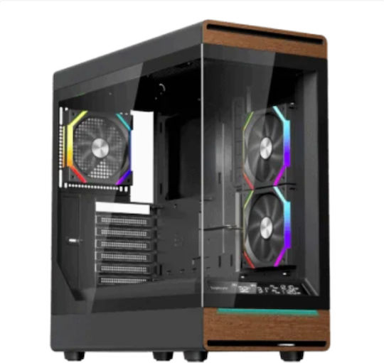 WD8 Gaming Midi Tower Κουτί Υπολογιστή με Πλαϊνό Παράθυρο και ARGB Φωτισμό Μαύρο