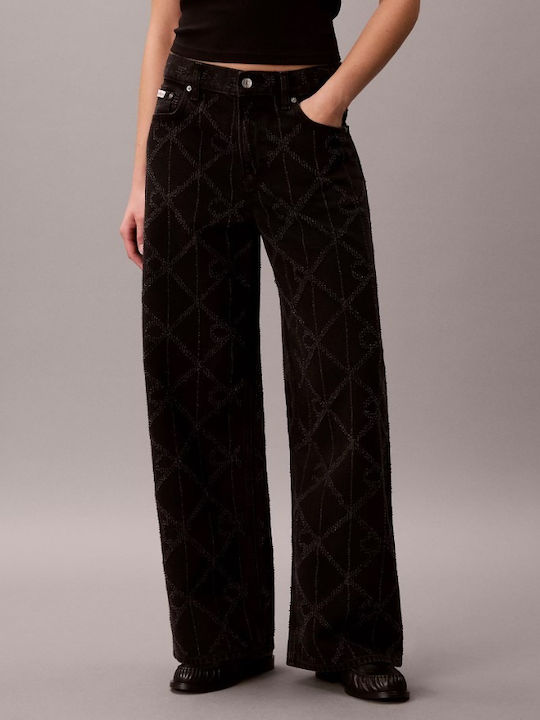 Low-Rise Women's Baggy Jeans Black