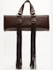 Knitted Women's Dark Brown Shoulder Bag