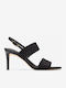 Woven Black Leather Women's Sandals