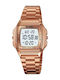 Digital Women's Watch 36.6mm Battery Powered with Rose Gold Metal Bracelet