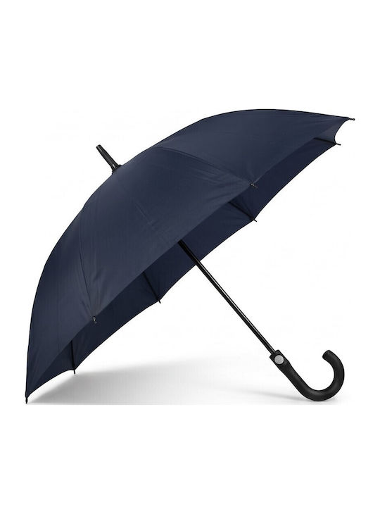 Windproof Automatic  Umbrella with Walking Stick Blue