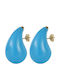 Women's Stainless Steel Blue Stud Earrings