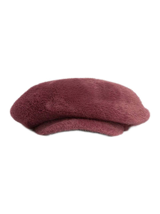 Tiffosi Women's Furry Beret Burgundy