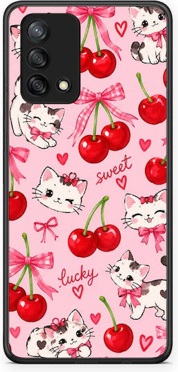 Smartfits Cherries Bows Kittens On Pink Oppo A74 4g Θήκη